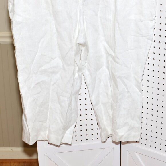 Plus Size 3X Grace Elements Sanibel Linen White Cropped Capri Pants NWT - Picture 3 of 14